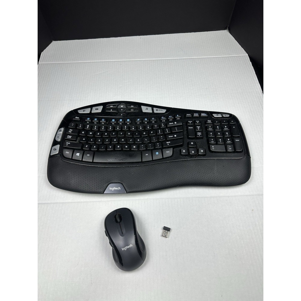 Logitech K350 Ergonomic Keyboard & M510 Mouse W/ Usb Dongle